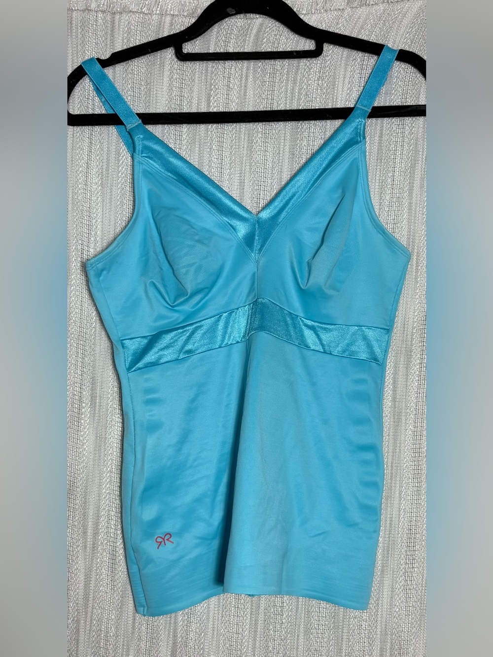 Ruby Ribbon Turquoise Blue Satin-Trim Slip Camisole